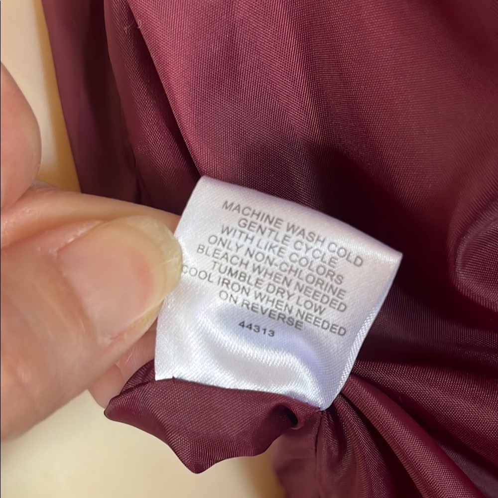 Like new Red Velvet Bomber Jacket with Ribbed Details - Picture 11 of 13
